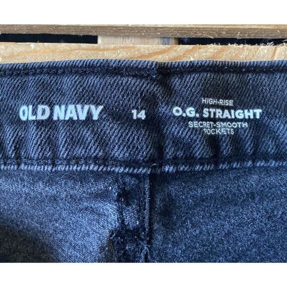 Old Navy High Rise O.G. Straight Jeans Size 14 Women’s Black - Picture 3 of 9